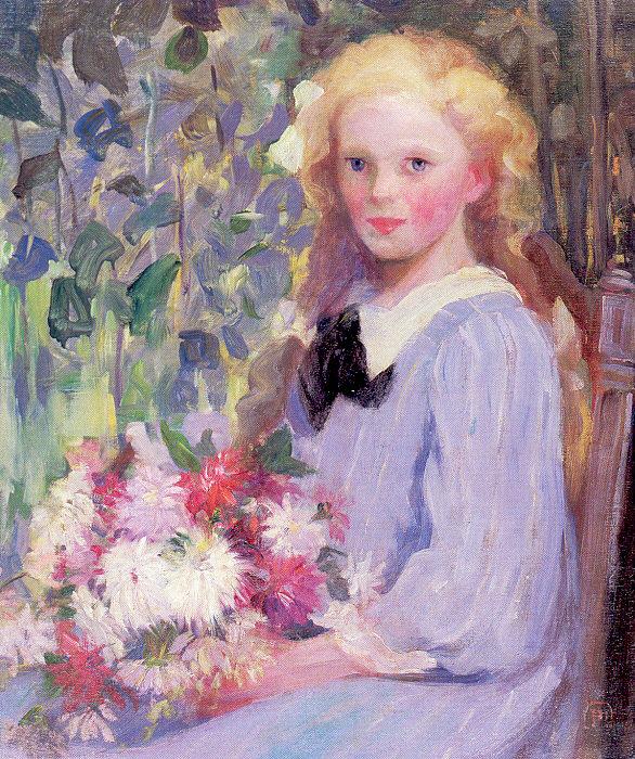 Palmer, Pauline Girl with Flowers oil painting image